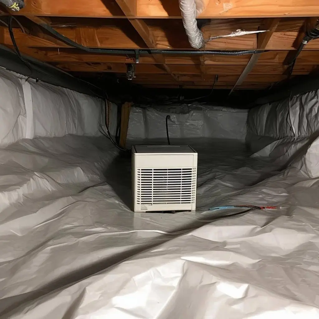 imgi_25_An encapsulated crawlspace with a dehumidifier in the center